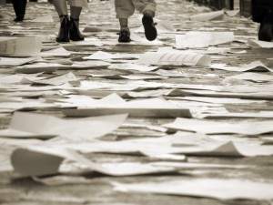 Stock photo: Walking on the papers (c) rodrigovco